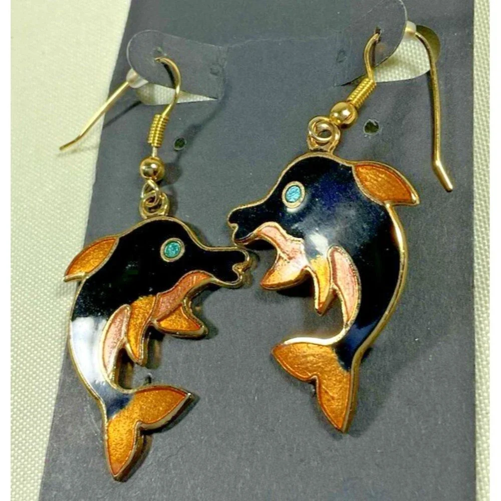 Lot 11 Pairs Pierced Earrings Kids Multicolored Emoji Skates Dolphins+ Whimsical